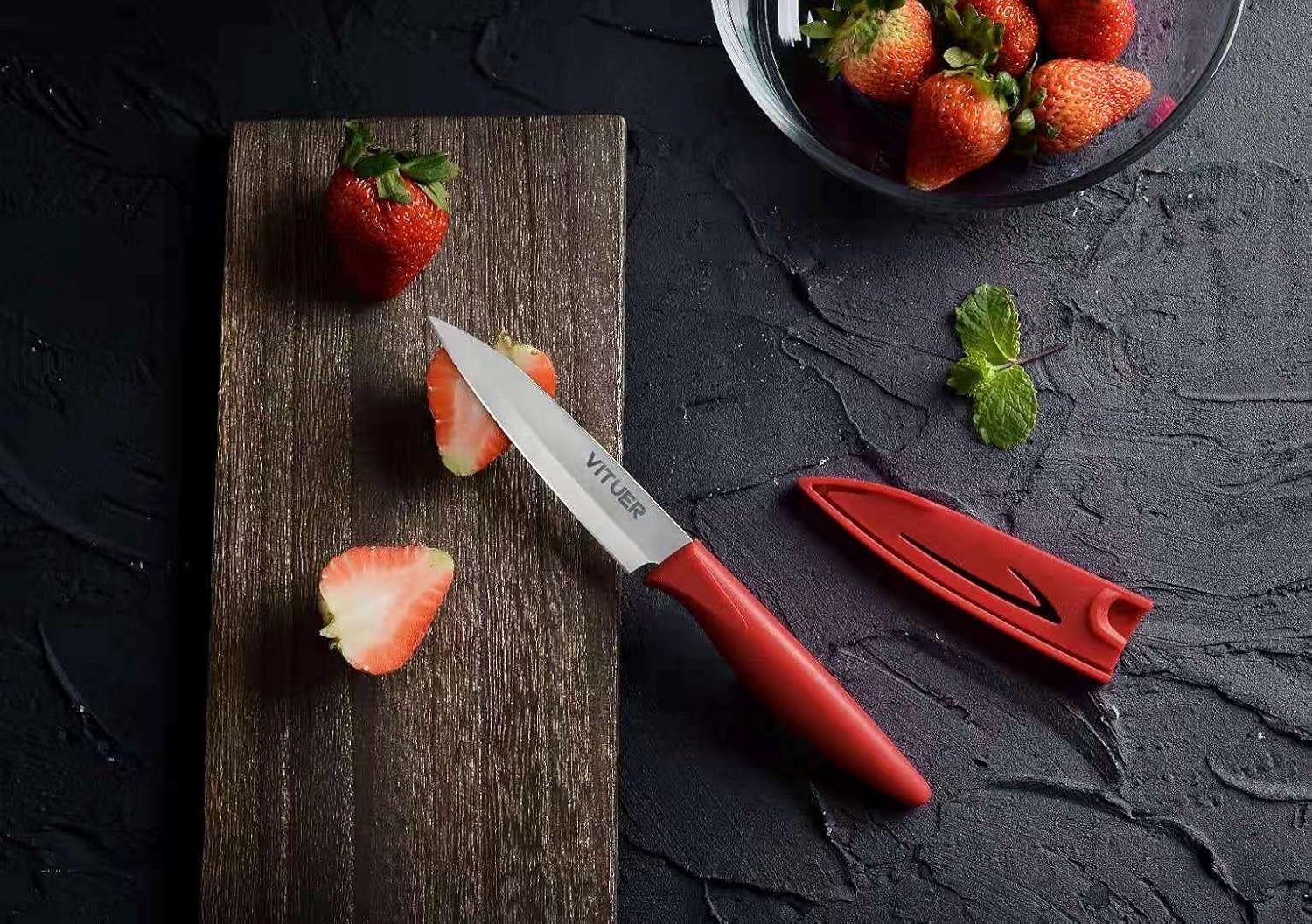4-Pc Paring Knife Set – 4" Ultra Sharp German Steel Fruit & Vegetable Knives