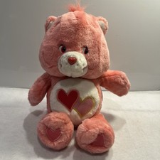 2003 Care Bears Love-A-Lot Bear Talking Singing Motion Plush Pink Toy 13" -WORKS