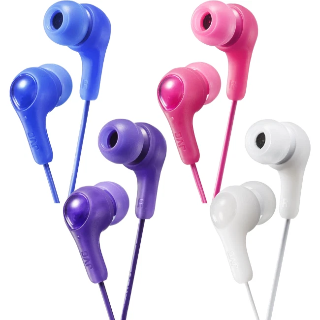 JVC HAFX7 GUMY IN EAR HEADPHONES W/SPARE BUDS - BLUE VIOLET PINK WHITE - HA-FX7 - Image 2 of 4