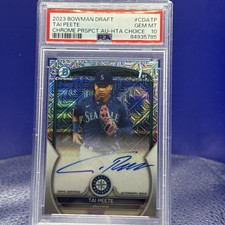 2023 Bowman Draft Tai Peete 1st Chrome Auto HTA Choice /150 PSA10  Mariners
