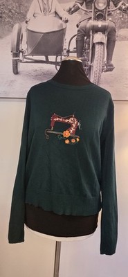 Pulli Banned Retro 40 L Rockabilly Vintage 50s 50er Stickerei Nähmaschine