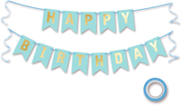 Happy Birthday Girlande, Hell Blau Geburtstagsdeko, Geburtstag Banner Deko FüR J