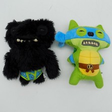 Fuggler Funny Ugly Monster Plush Budgie LOT OF 2 Wide Eyed Weirdo Leonardo