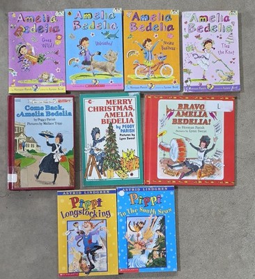 Lot 9 AMELIA BEDELIA 1 2 4 10 Merry Christmas Pippi Longstocking Chapter Books 