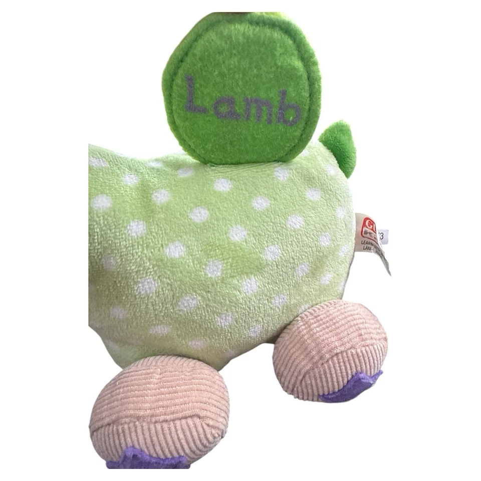 Gund Kids Learn With Me Lamb 绿色圆点星星 20304 6 英寸 — 第 3/4 张图片