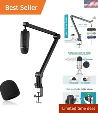 Blue Yeti Boom Arm with Pop Filter - Perfect Positioning and Noise Reduction