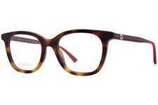 Gucci GG1864O 002 Eyeglasses Women's Havana/Green Full Rim Square Shape 50mm
