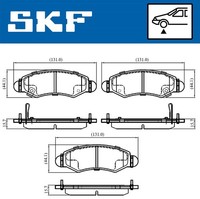 SKF Bremsbelagsatz, Scheibenbremse Vorderachse U.A. FüR Daihatsu, Opel, Subaru