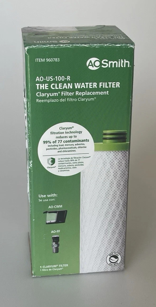 AO Smith AO-US-100-R The Clean Water Filter Claryum Filter Replacement ~ 4 Pack