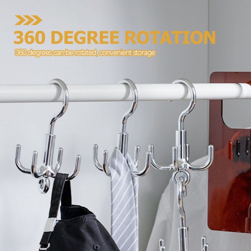 2 Count Swivel Hook Man Rotating Hanging Multipurpose Belt Rack Coat - Picture 9 of 12