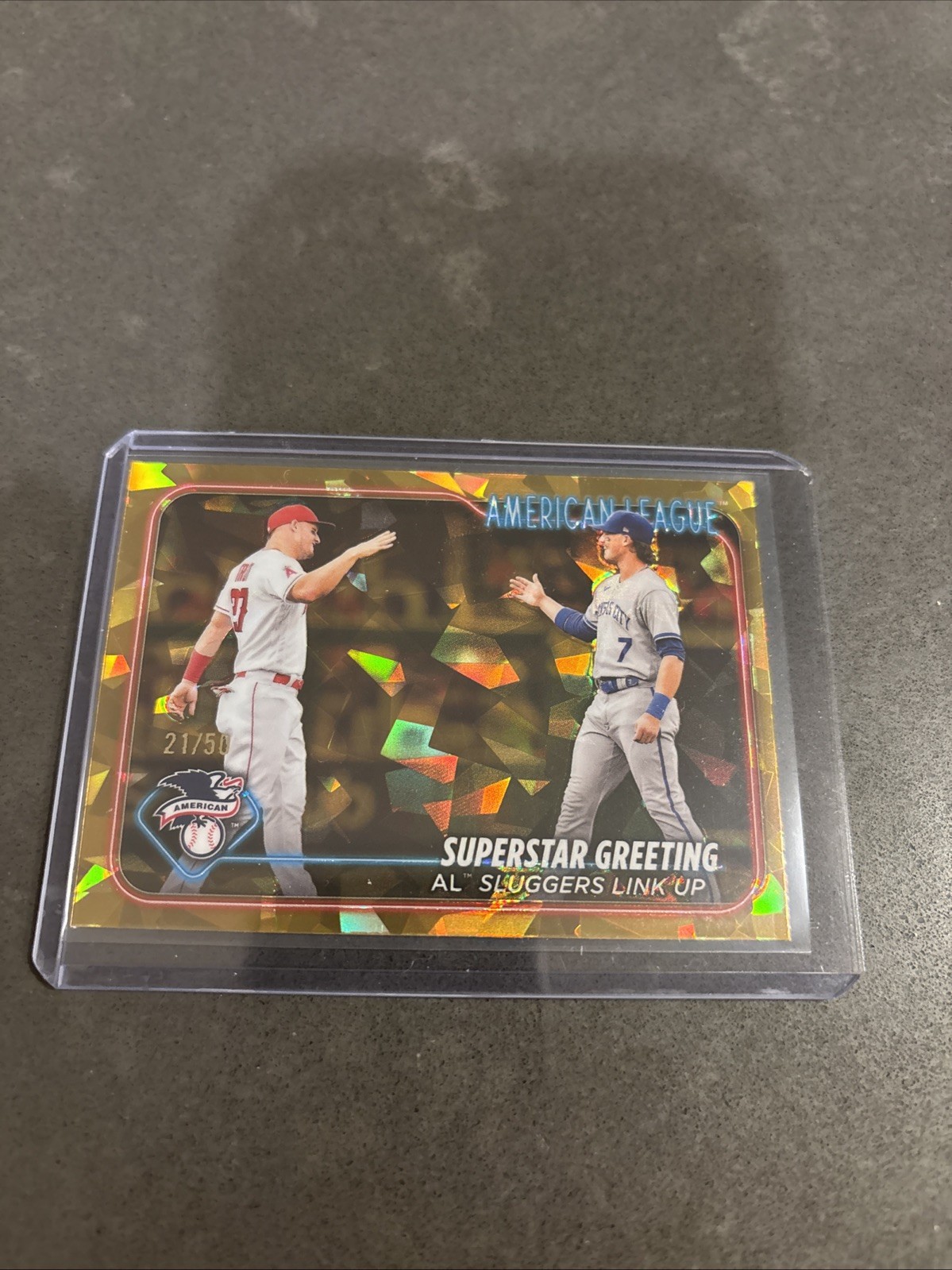 2024 Topps Chrome Sapphire Superstar Greeting Trout Witt Jr Gold /50 SP #413