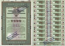 Badische Kommunale Landesbank Girozentrale 1958 Mannheim Freiburg Karlsruhe 5 T