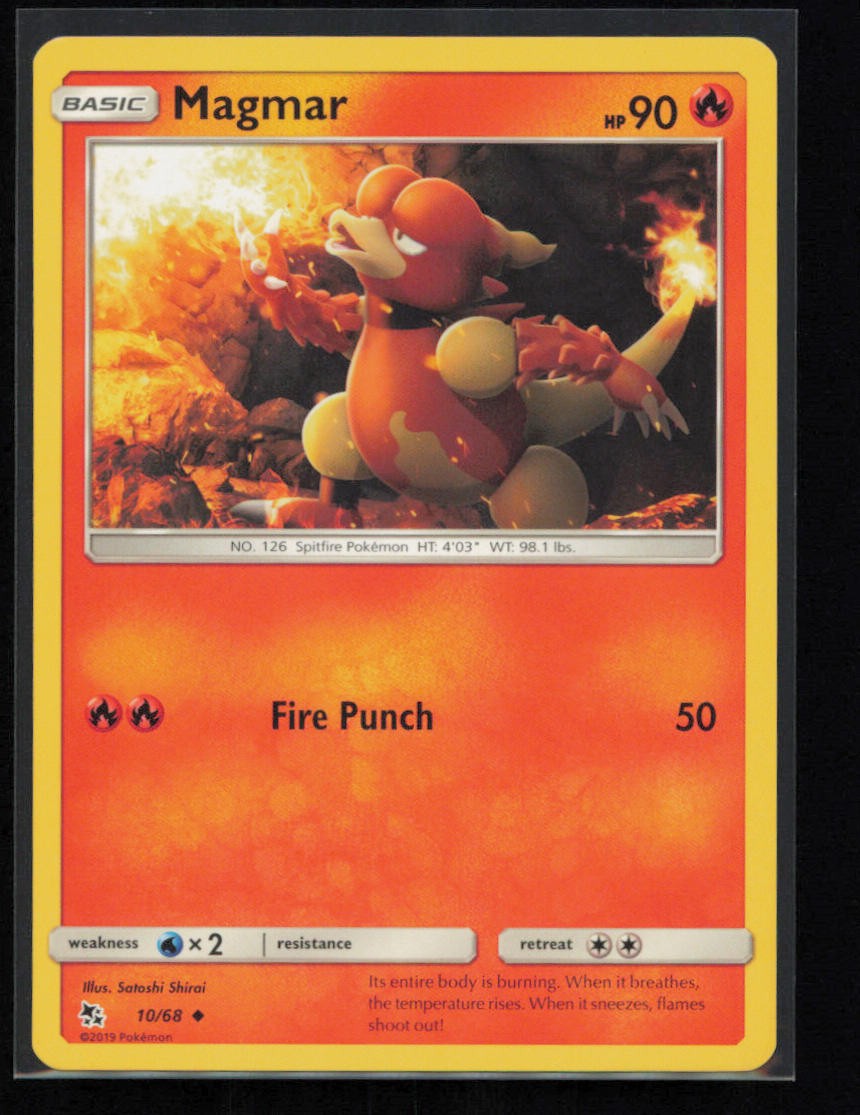 Magmar 10/68 Pokemon Hidden Fates Uncommon Near Mint
