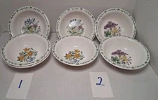 Thomson Pottery Floral Garden 7" Soup/Ceral Bowls Set 4 Pick Set Pre-owned 