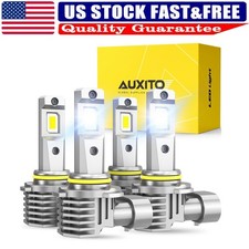 4Pcs 9005 + 9006 LED Headlight High Low Beam Bulbs Bright Super White AUXITO