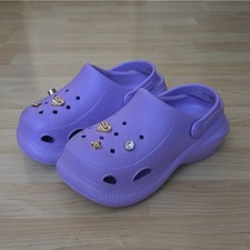 Kids' Lavender Clogs Slip-On Shoes with Charms Size 3