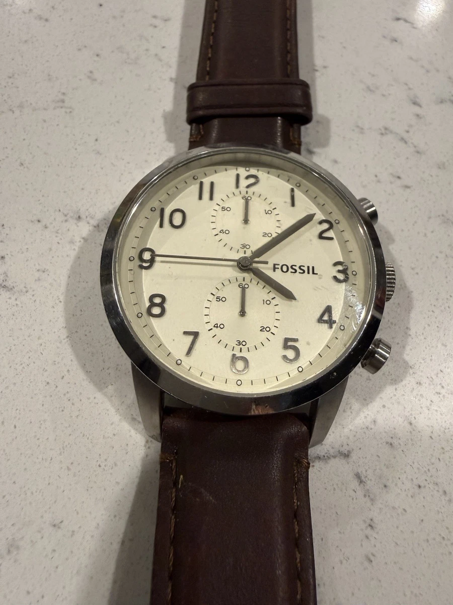 Fossil Townsman horloge voor heren, chronograaf uurwerk met roestvrij stalen of leren band, Tan Set