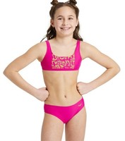 Arena MäDchen Badeanzug Solid Jr Brassiere, Rosa/Gelb, 140 Cm UK/USA26