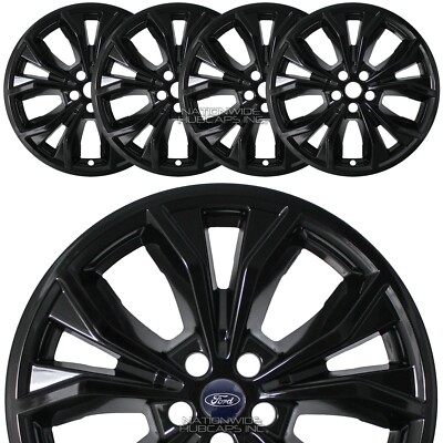 4 fit 2020-2024 Ford Explorer XLT LTD Black 20'' Wheel Skins Rim Covers Hub Caps