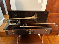 Bach Stradivarius 42 Trigger Trombone with hard case and mouthpiece. Made in USA