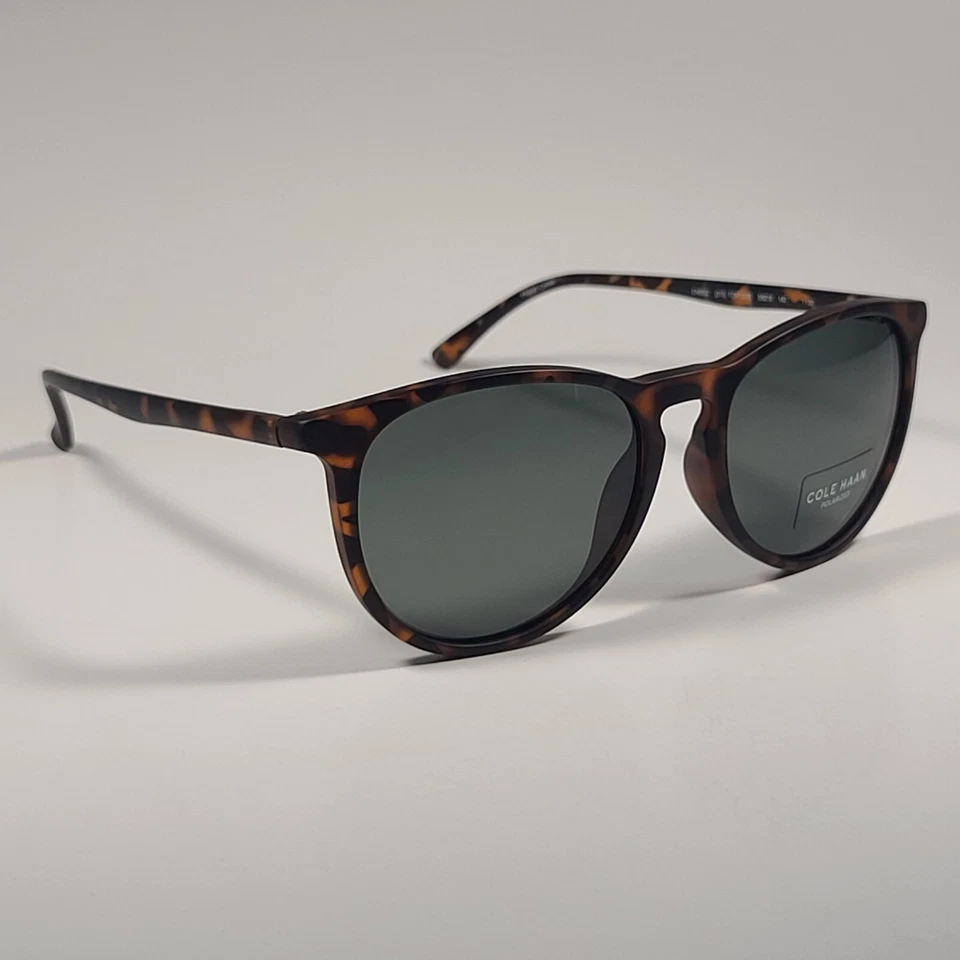 Cole Haan CH8502 215 Polarized Key Hole Sunglasses Matte Tortoise Green Lens 55 - Image 2 of 4