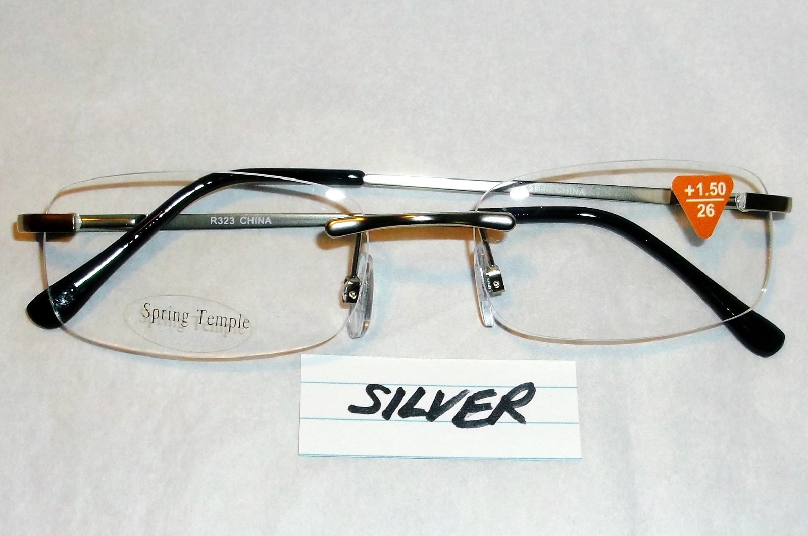 Rimless Reading Glasses Silver Metal Frame Unisex Smart Stylish  -image