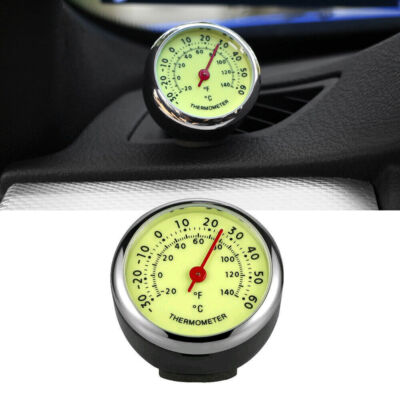 1x Upgraded Luminous Car Thermometer Temperature Gauge Dashboard Clock for Home