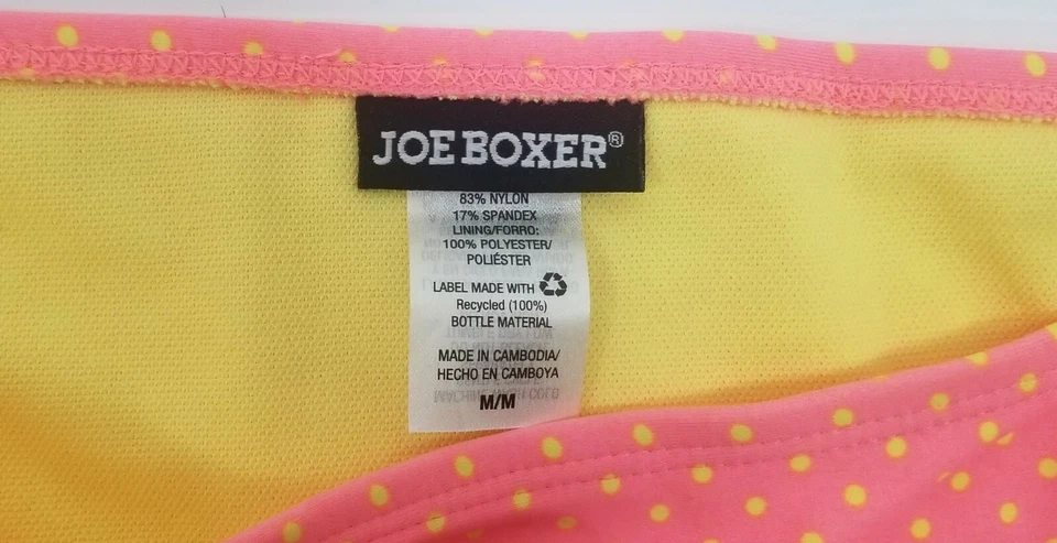 N) Joe Boxer Bikini de Natación Parte Inferior Rosa Amarillo Lunares Traje de Baño Mediano Foto 3 de 4