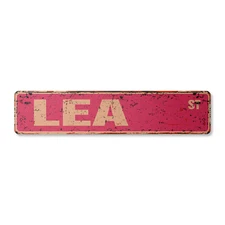 LEA Vintage Street Sign Childrens Name Room Metal Sign