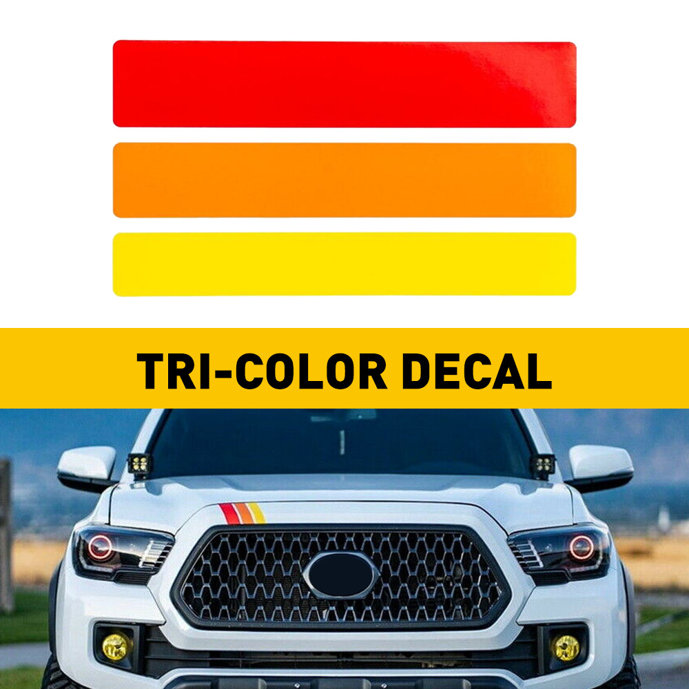 Classic Retro Style Tri-Color Stripe Decal Sticker For Toyota