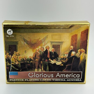 PIATNIK Glorious America Playing Cards Vintage 2 Deck Set No 2174 Vienna Austria