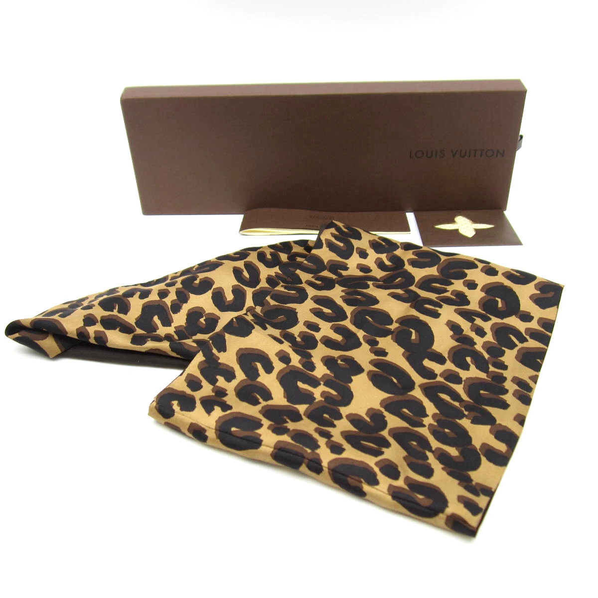 Louis Vuitton Silk Animal Print Scarf in Brown