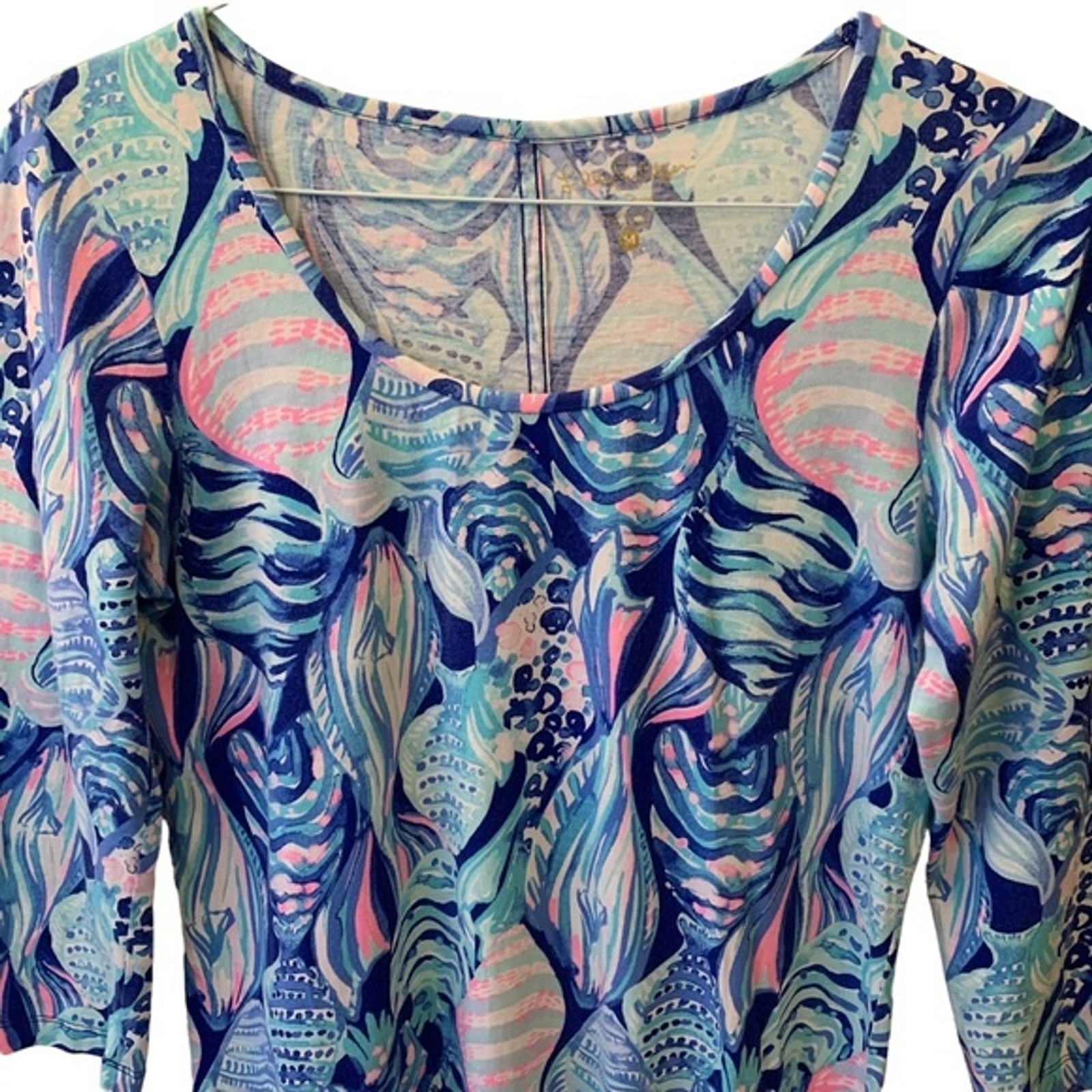 Lilly Pulitzer Women's Beacon Dress Scale Up Blue Aqu… Gem