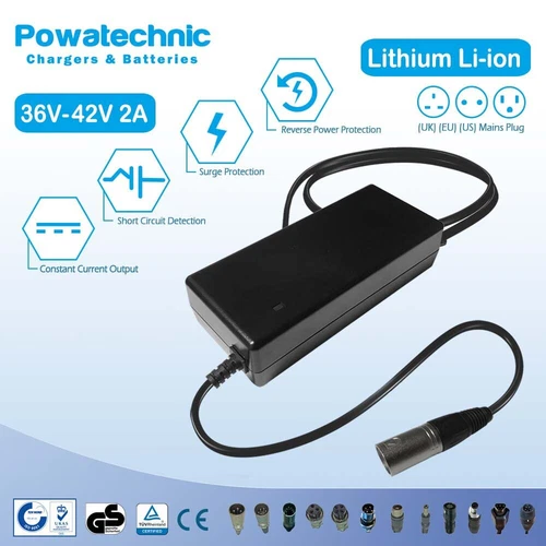 Original 42V 2A Charger for 36V Electric e-Bike Scooter Buggy Li-ion Battery UK