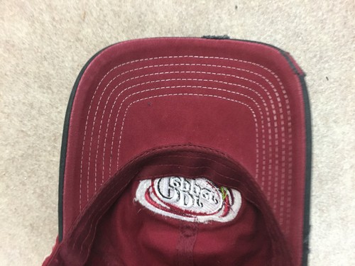 Dr Pepper Cherry Distressed Hat Cap Adjustable Soda Advertising Black Maroon - Picture 8 of 10