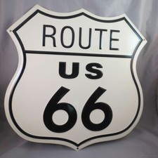 VINTAGE ROUTE US RT 66 METAL STREET SIGN ST MADE IN THE USA road america U.S.A.