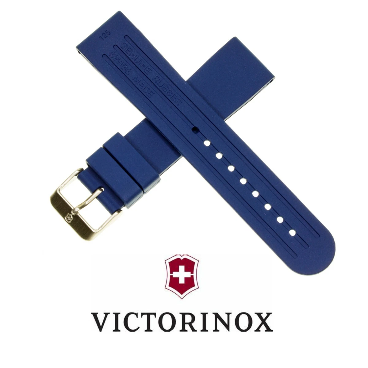 Nuevo Victorinox Swiss Army Correa de Goma Azul Buceo Correa Reloj