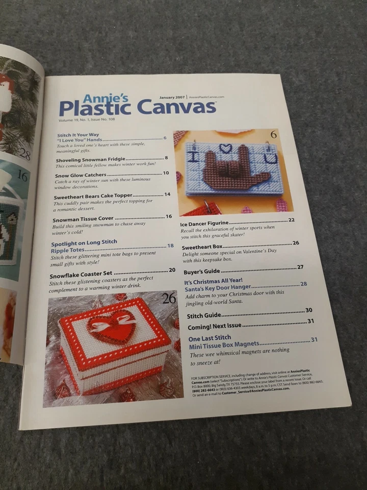 Jan 2007 Annies Plastic Canvas Pattern Magazine 15 Designs Winter Valentine 9619 - Image 4 of 4