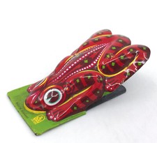 Jean Toys Litho Tin Toy Clicker Frog Red 1940s -50s Germany Loud Noise Maker Vtg