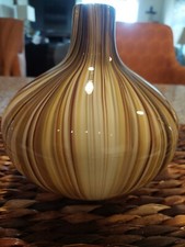 Murano Style Vintage Marble Swirl Glass Vase. 7"h X 6.5"w Excellent Condition