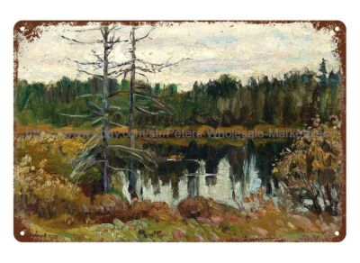 Philip R. Goodwin wildness pond metal tin sign at home decor