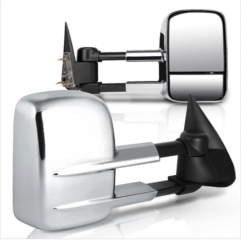 99-06 Chevy Silverado GMC Sierra Manual Side View Tow Mirror Pair 2500 3500 1500