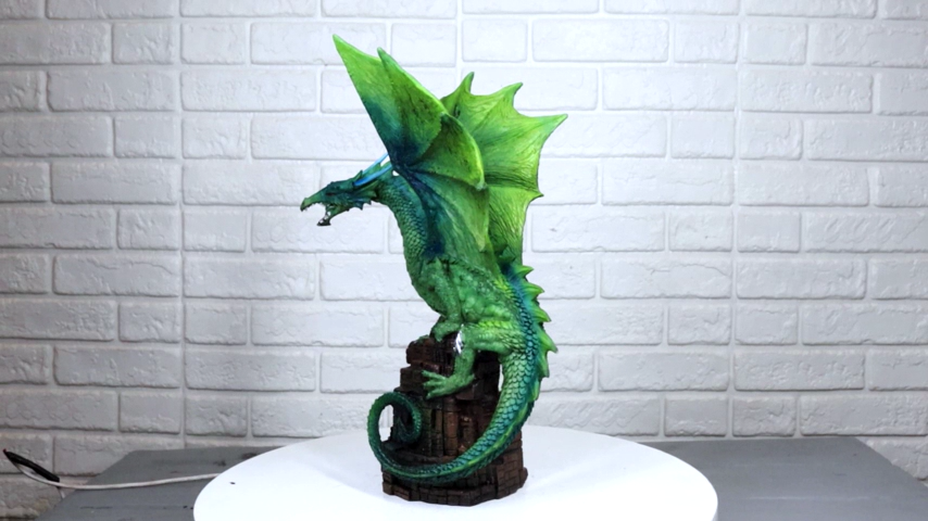Green Terra Wyvern Monarch Dragon Perching On Medieval Castle