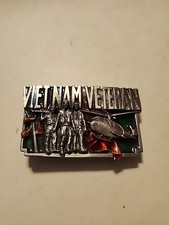 Vietnam Veteran Belt Buckle Bergamot Brass Works 1983 Red Green