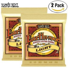 2-PACK Ernie Ball 2004 Earthwood 80/20 Bronze Acoustic Guitar String Light 11-52