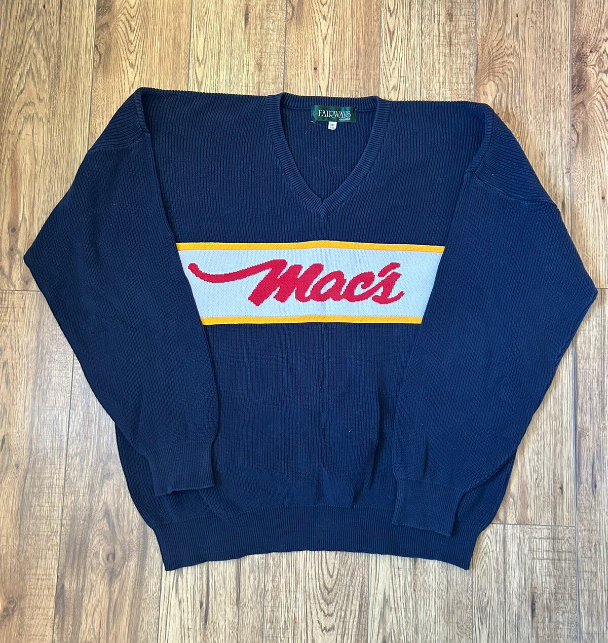 Macs Vintage Tejido Dad Suéter Años 90 Calles Talla Grande Tienda de Conveniencia