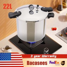 23 Quart Large Capacity Pressure Canner Cooker with Gauge Release Valve Silver 