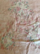 Vintage Flannel Baby Receiving Blanket With Pink Floral Duck Cat Dog Story 23x33