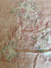 Vintage Flannel Baby Receiving Blanket With Pink Floral Duck Cat Dog Story 23x33