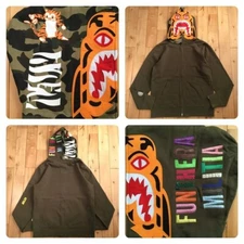 BAPE camo × olive Tiger full zip hoodie A Bathing Ape Size M